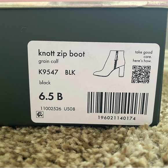 Kate Spade Leather Ankle Knott Zip Boot in Black size 6.5 - Picture 8 of 9